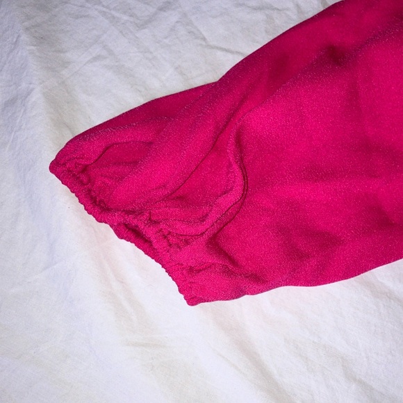 NWOT CAbi Pink A-Line Bishop Sleeve Dress with Cut out - Picture 6 of 14